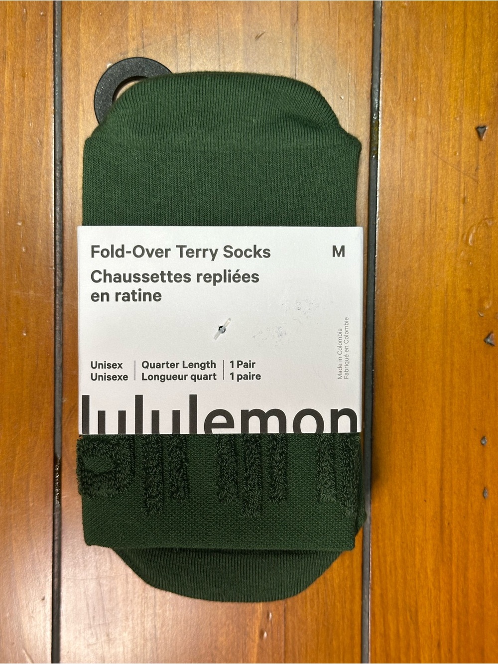 Lululemon Athletica Fold-Over Terry Quarter Socks - Forest Green